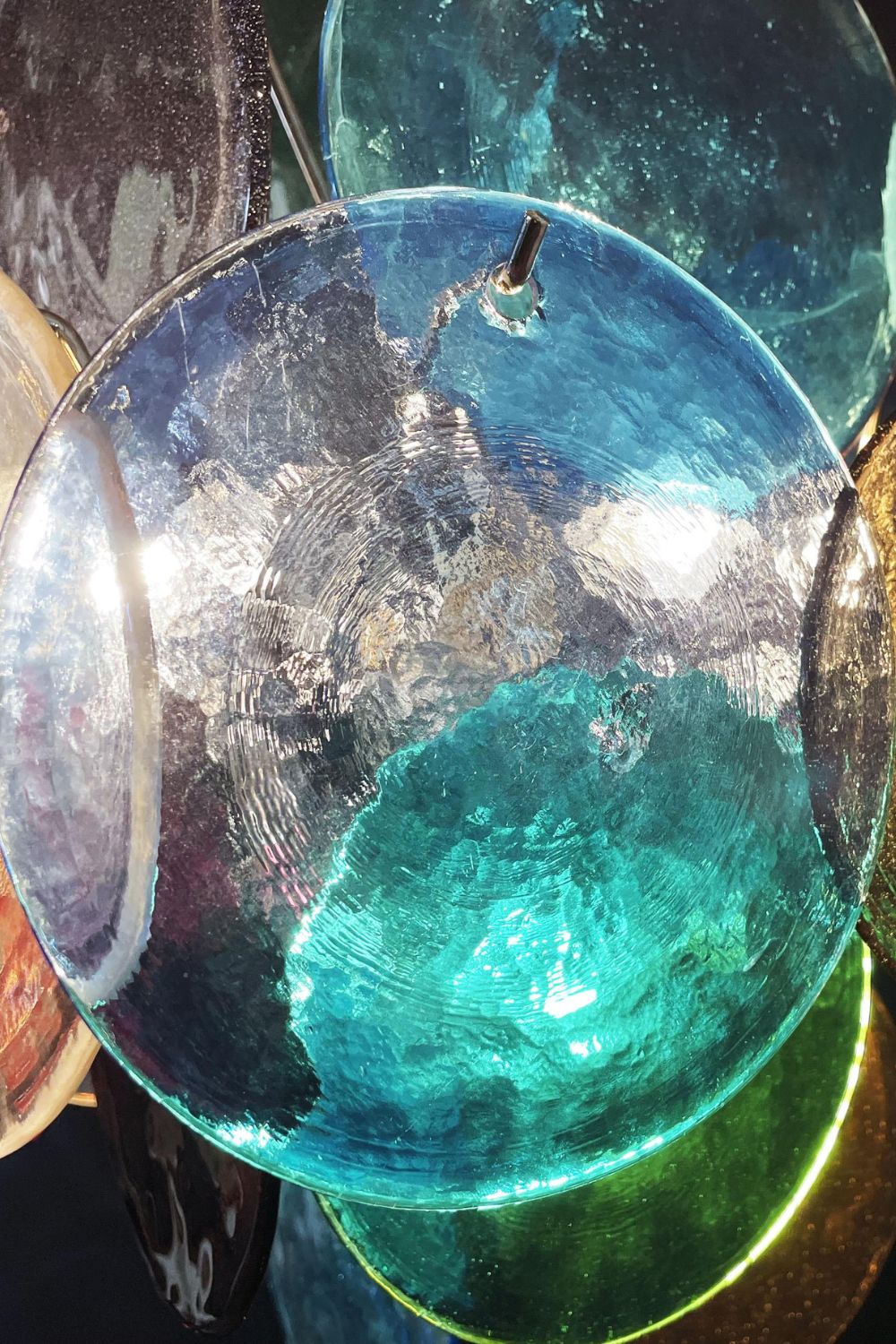 Art Glass Disc Pendant Light - view 16 | morylighting