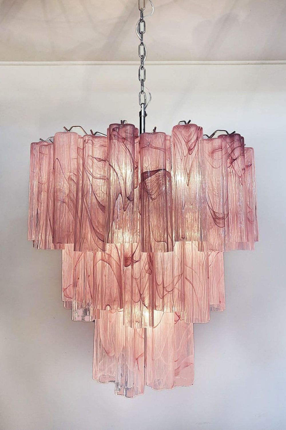 Ruby Glow Art Three-Tier Glass Chandelier - view 10 | morylighting