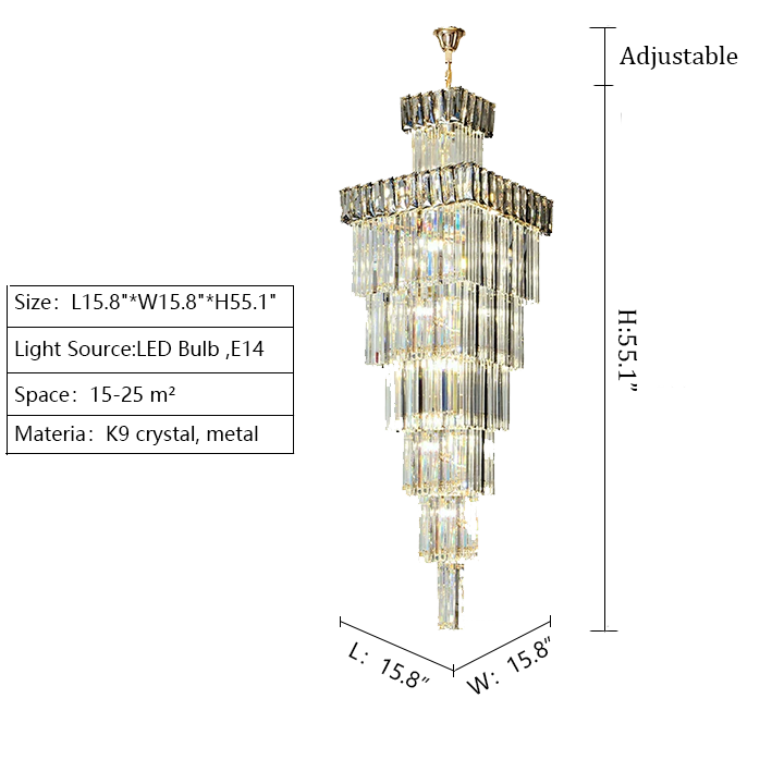 Morylighting Grand Lumina Vertical Crystal Chandelier - Background Shot
