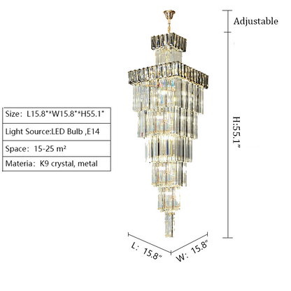 Morylighting Grand Lumina Vertical Crystal Chandelier - Background Shot