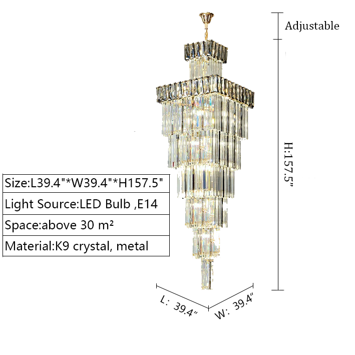 Morylighting Grand Lumina Vertical Crystal Chandelier - Background Shot