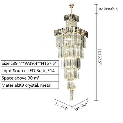 Morylighting Grand Lumina Vertical Crystal Chandelier - Background Shot