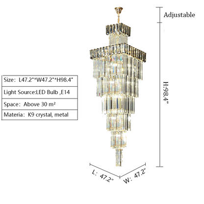 Morylighting Grand Lumina Vertical Crystal Chandelier - Background Shot