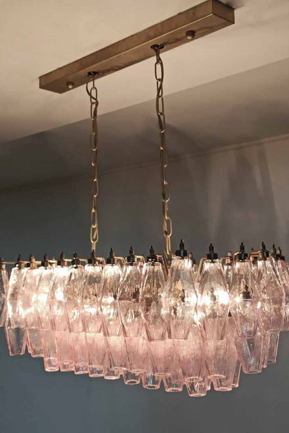Art Poliedri Pink Glass Chandelier - view 4 | morylighting