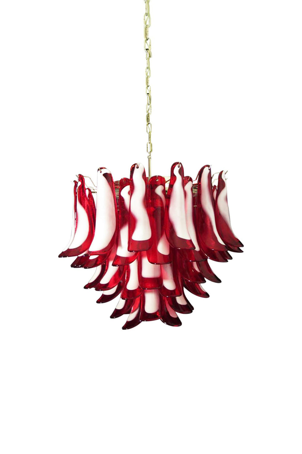 Red Art Glass Petal Chandelier | morylighting