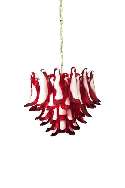 Red Art Glass Petal Chandelier | morylighting