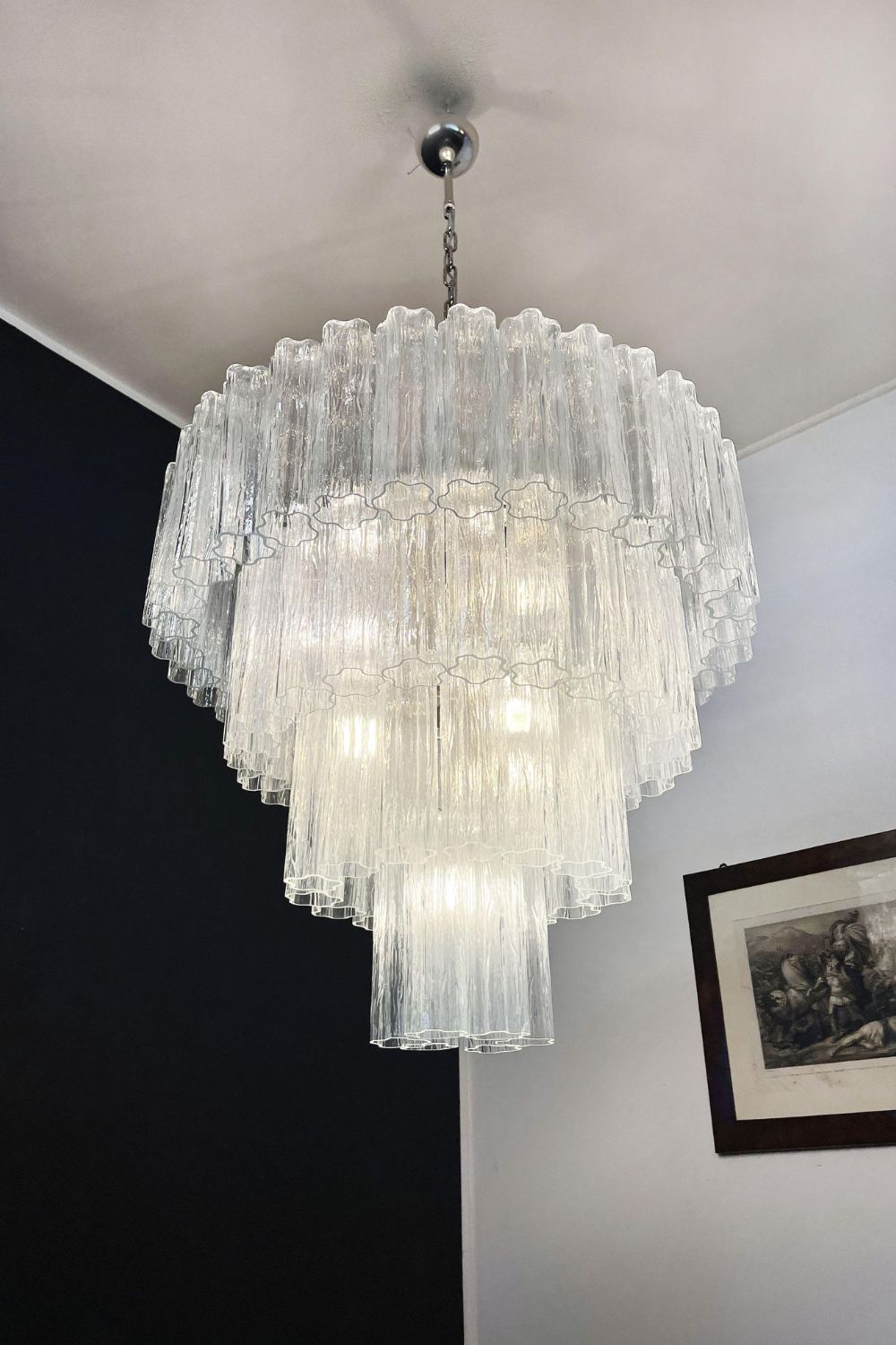 Art clear glass tiered chandelier - view 13 | morylighting