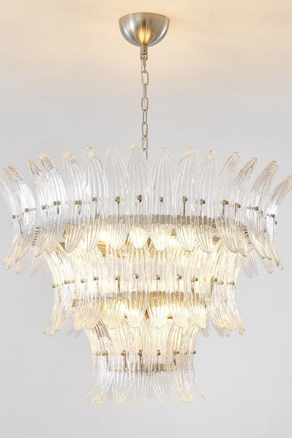 Italian Art Glass Palm Leaf Chandelier - view 5 | morylighting
