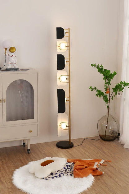 Leagan Stacked Panel Modern Floor Light - view 4 | morylighting