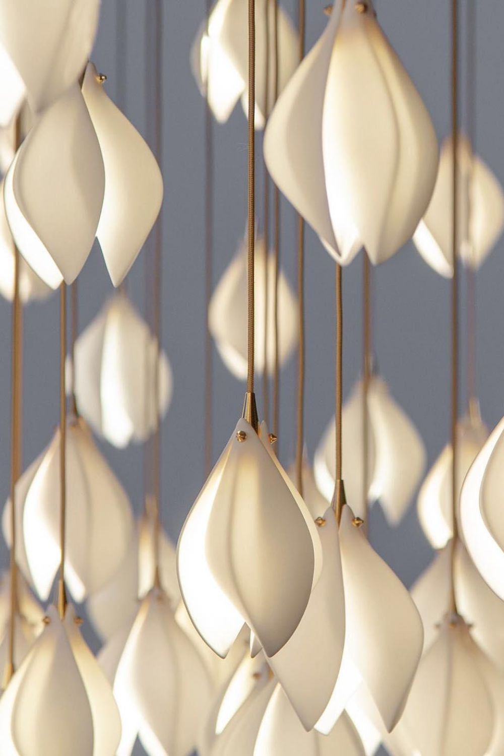 Gold Stem Ceramic Flower Chandelier - view 20 | morylighting