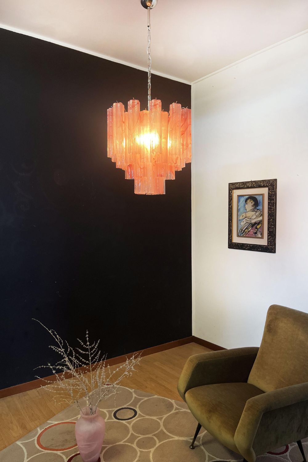 Pink Art Glass Tree Branch Chandelier - view 5 | morylighting