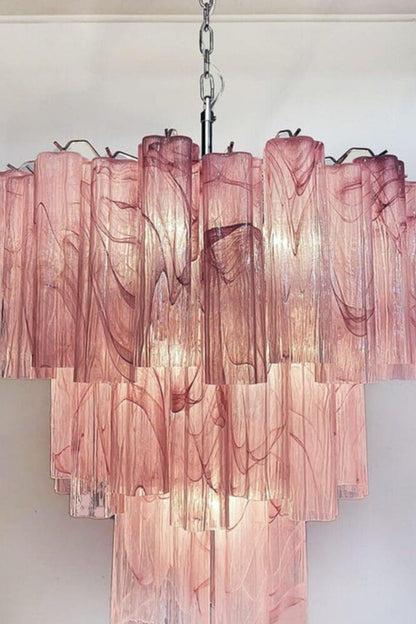Ruby Glow Art Three-Tier Glass Chandelier - view 15 | morylighting