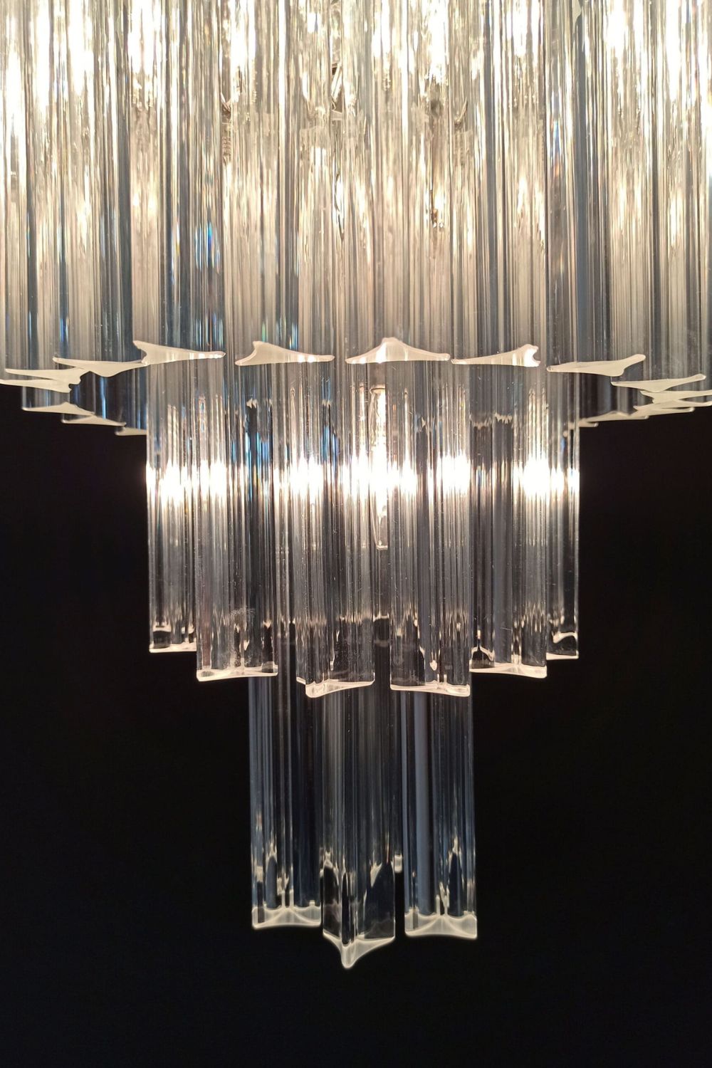 Transparent Art Glass Prism Tiered Chandelier - view 13 | morylighting