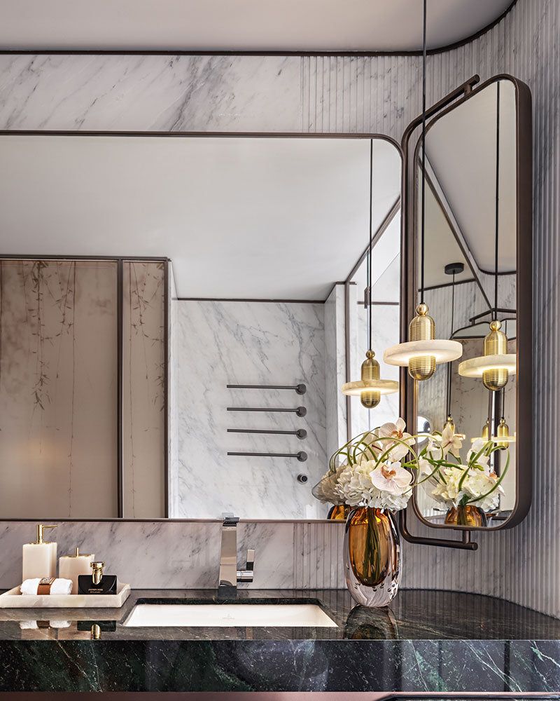 Alabaster Modern Marble Ring Pendant Light