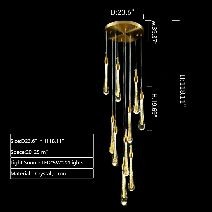 Morylighting Grand Cascade Glass Drop Chandelier - Background Shot