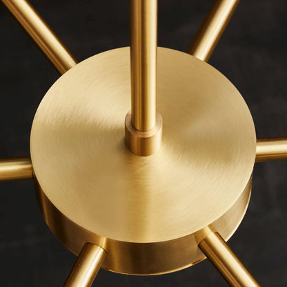 Brass with Alabaster Cones Chandelier