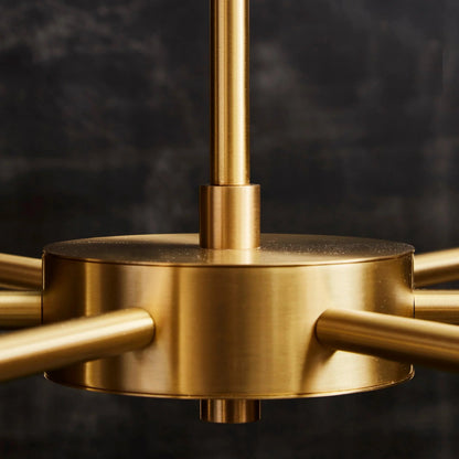 Brass with Alabaster Cones Chandelier