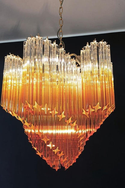 Shaded Amber Art Crystal Prism Chandelier - view 6 | morylighting