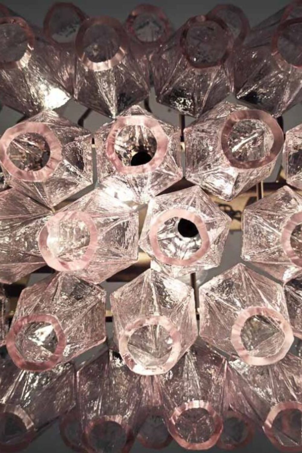 Art Poliedri Pink Glass Chandelier - view 14 | morylighting