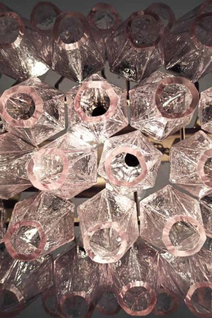Art Poliedri Pink Glass Chandelier - view 14 | morylighting