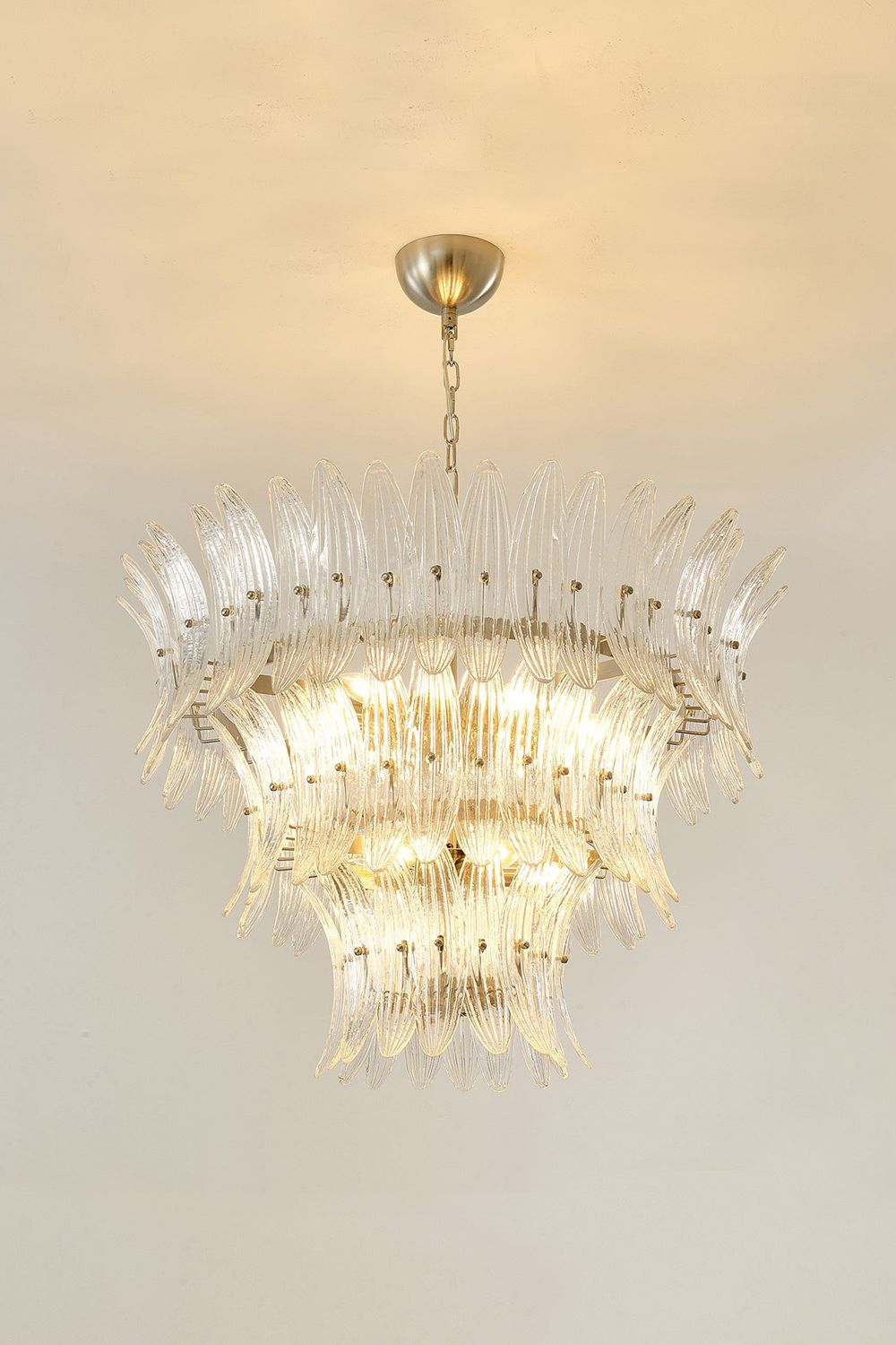 Italian Art Glass Palm Leaf Chandelier - view 2 | morylighting