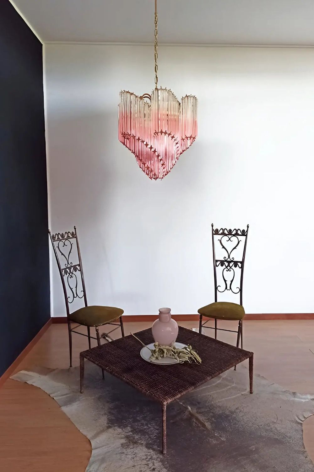 Vintage Pink Art Quadriedri Prism Chandelier - view 3 | morylighting