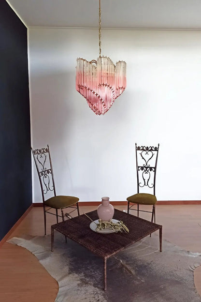 Vintage Pink Art Quadriedri Prism Chandelier - view 3 | morylighting