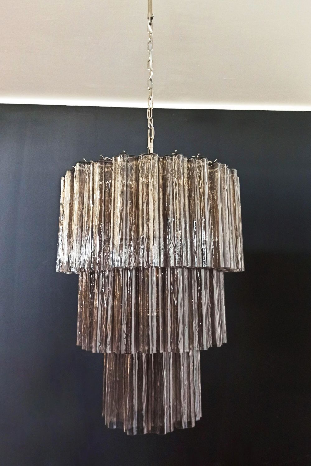 Art Smoked Glass Tube Chandelier - view 7 | morylighting