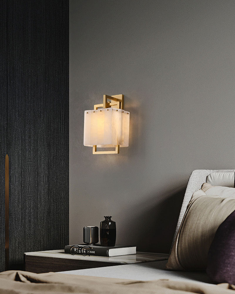 Elegant Cluster Alabaster Dome Suspension Light Lacquered Burnished Brass for hallway