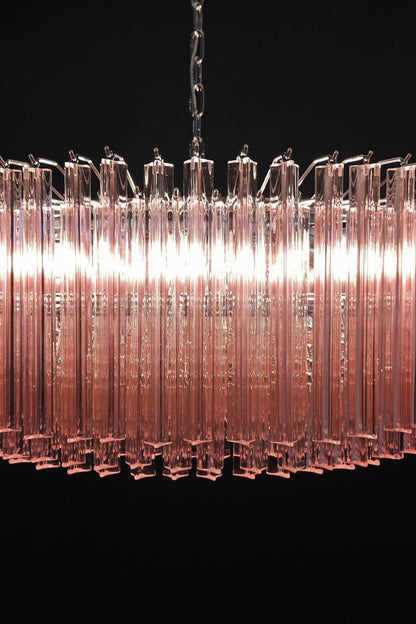 Large pink Art Triedri glass prism chandelier - view 17 | morylighting