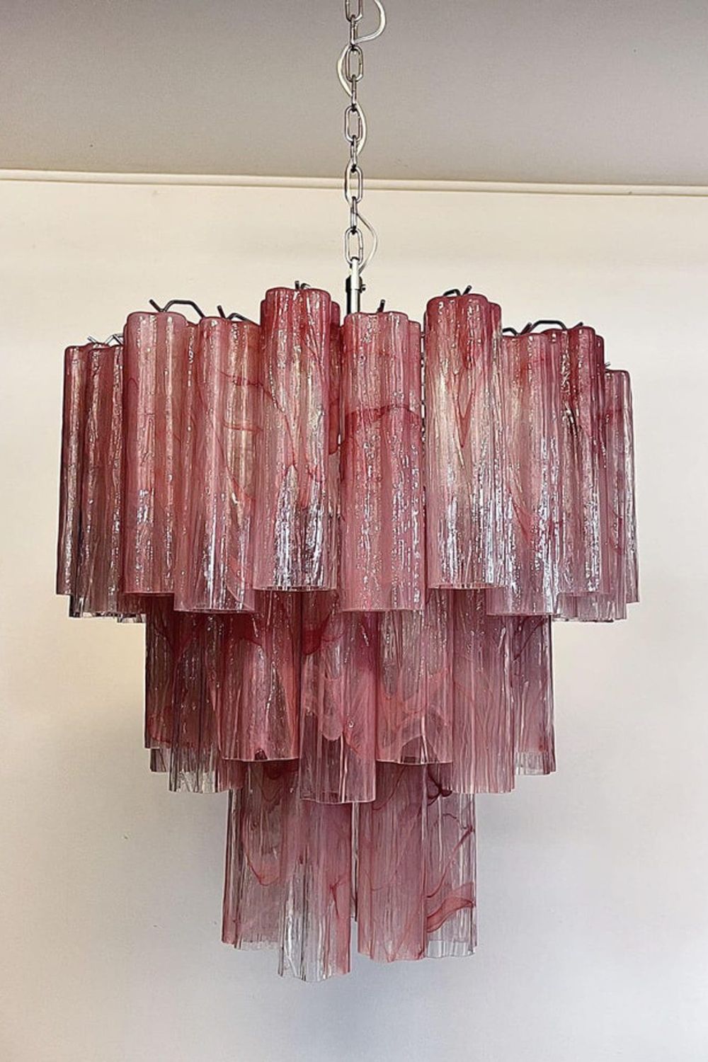 Ruby Glow Art Three-Tier Glass Chandelier - view 9 | morylighting