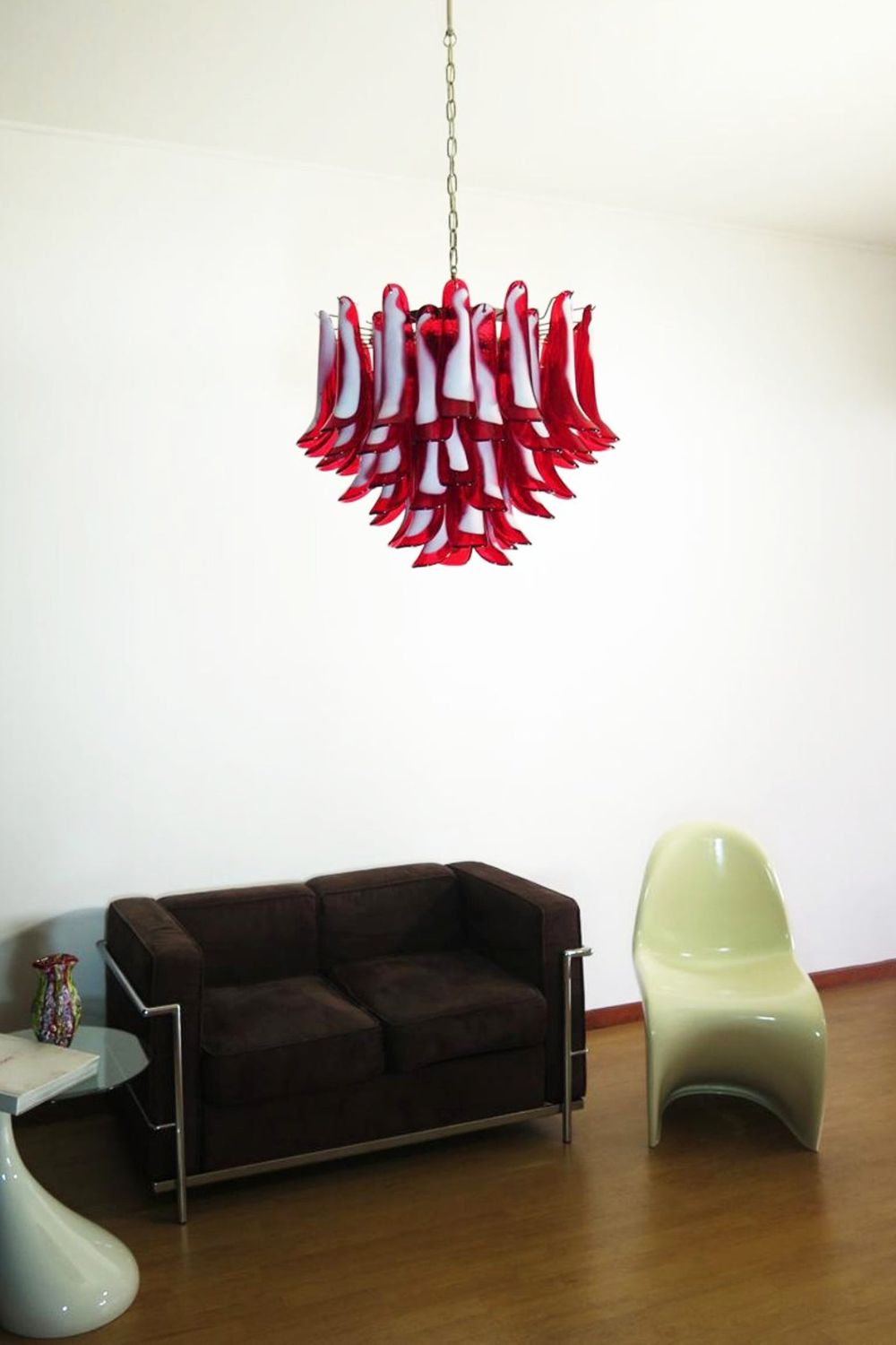 Red Art Glass Petal Chandelier - view 9 | morylighting