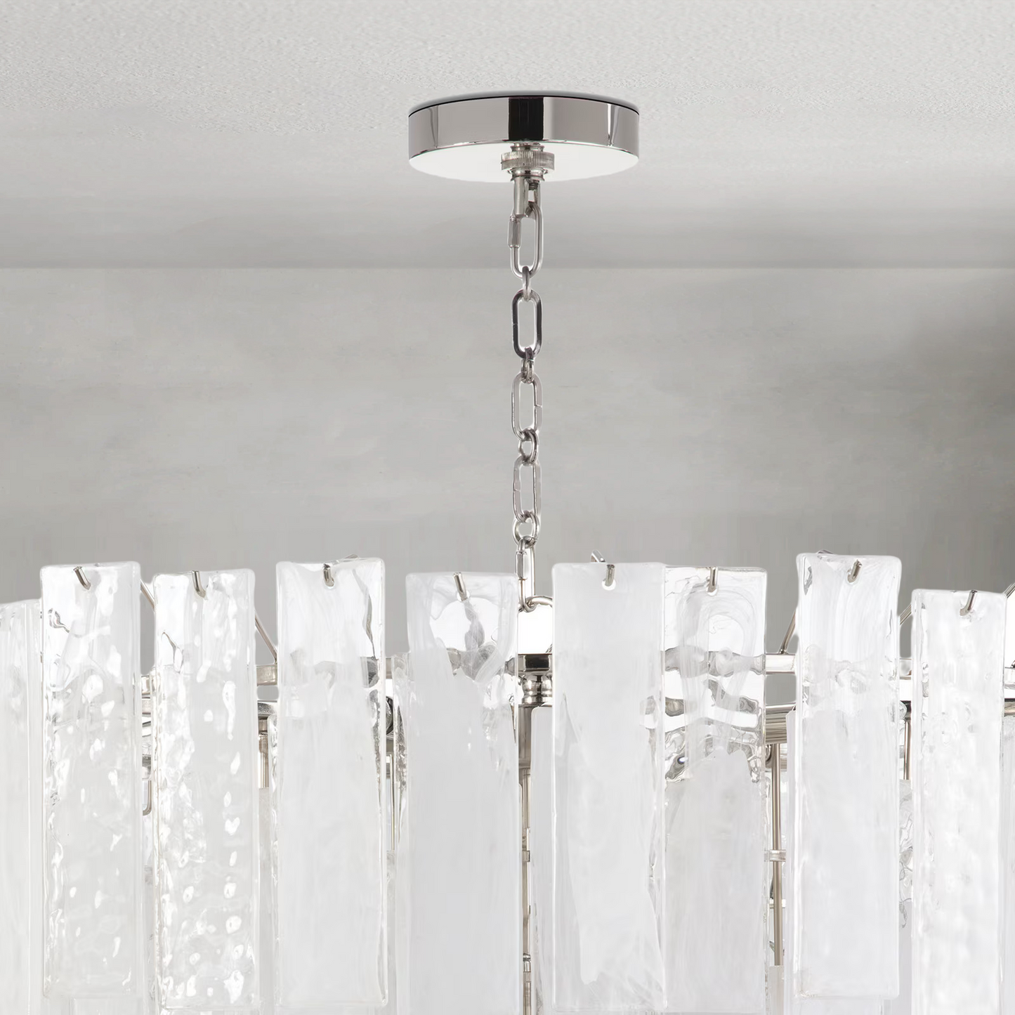 Tidelle Nickel Clear Glass Chandelier Large