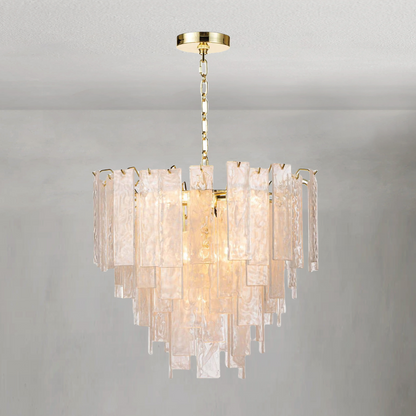 Tidelle Brass Clear Glass Chandelier Small