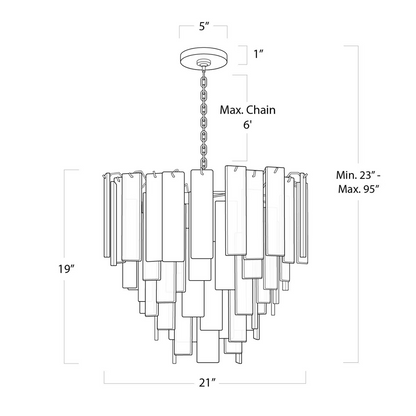 Tidelle Brass Clear Glass Chandelier Small