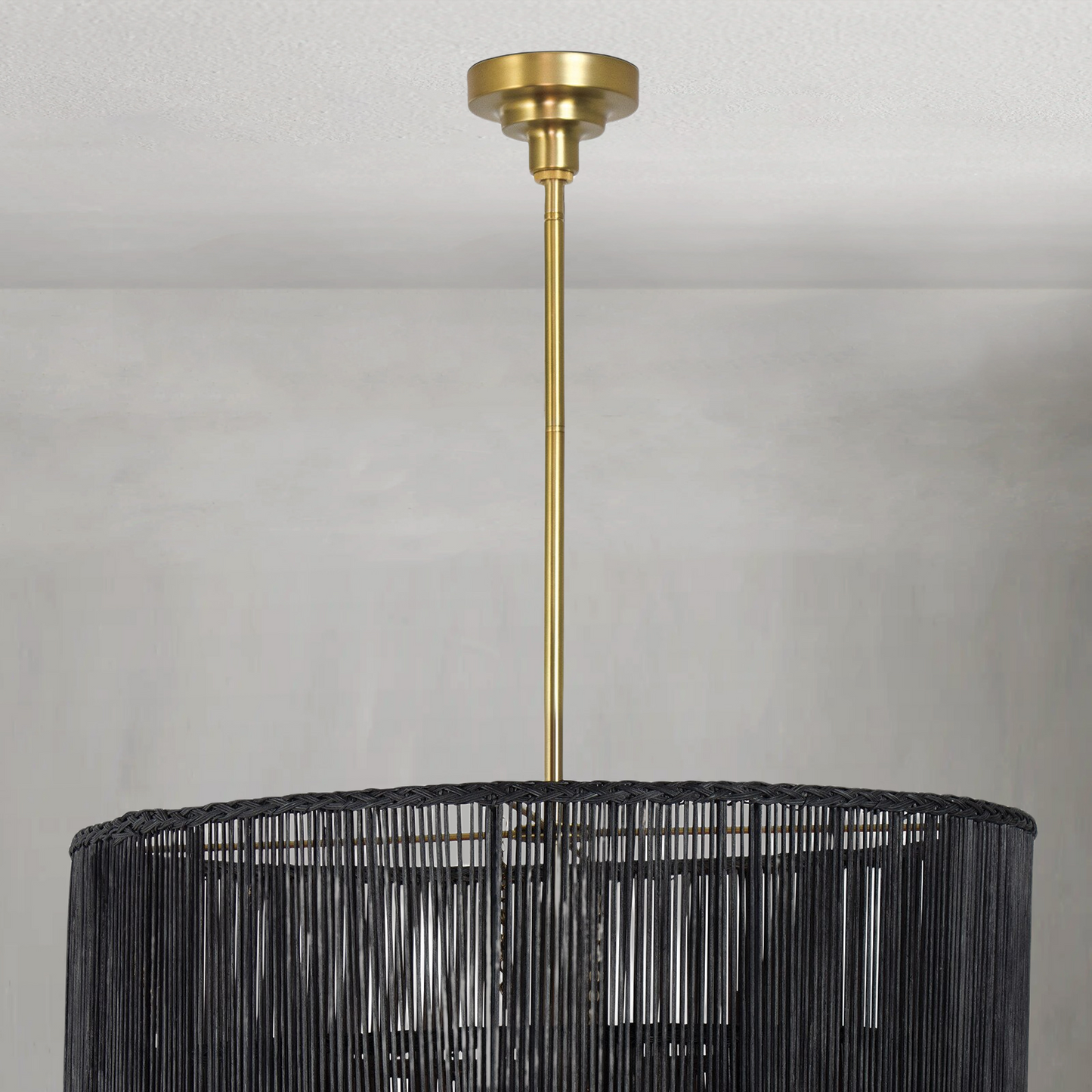 Valmont Black Rattan Chandelier