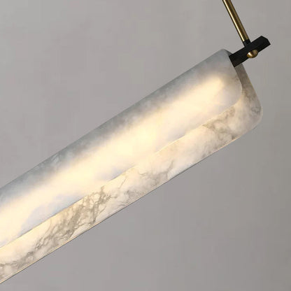 Eliana Alabaster Chandelier, Linear Chandelier Over Dining Room | Morylighting (5)