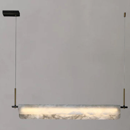 Eliana Alabaster Chandelier, Linear Chandelier Over Dining Room | Morylighting (6)