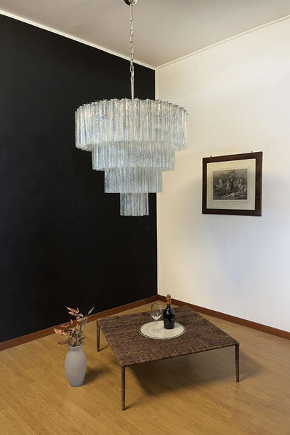 Art clear glass tiered chandelier - view 10 | morylighting