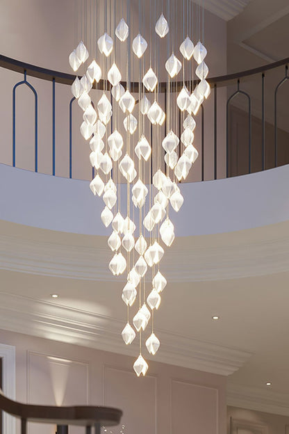 Gold Stem Ceramic Flower Chandelier - view 9 | morylighting
