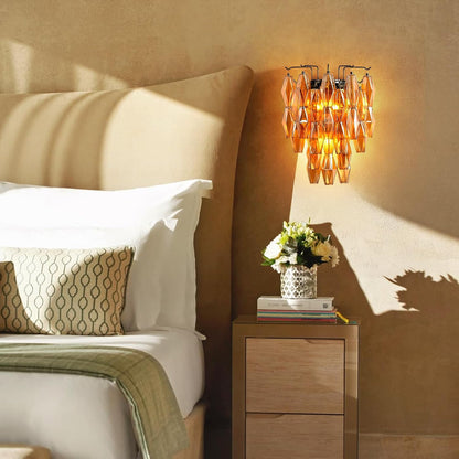 $800+ Purchase Gift | Amber Glass Wall Sconce 21.65"H