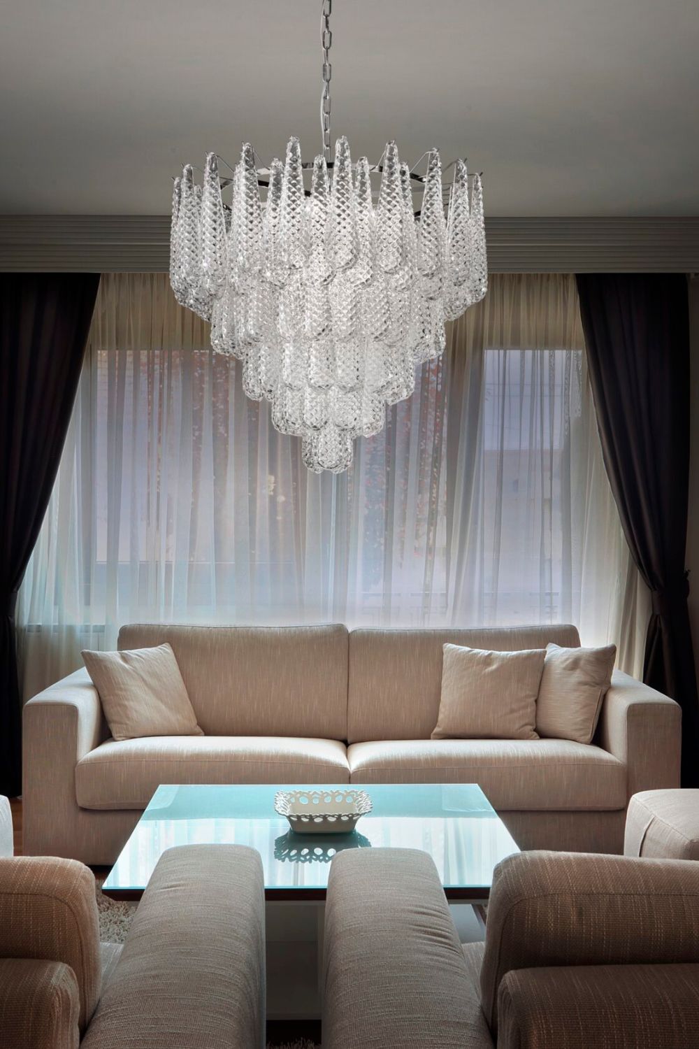 Murano Honeycomb Glass Chandelier - morylighting