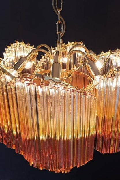 Shaded Amber Art Crystal Prism Chandelier - view 13 | morylighting