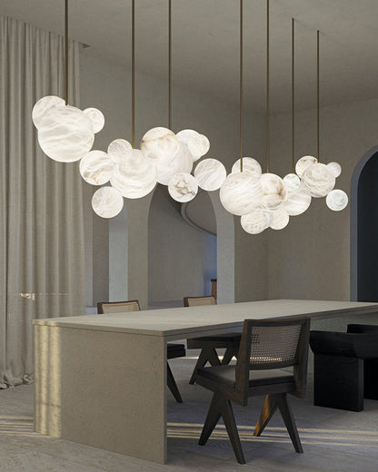 Minimalist Antique Alabaster Cluster Pendant Light Fixtures 6" Wide