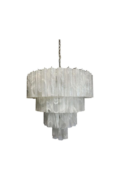 Art White Glass Tube Chandelier – 78 Pieces | morylighting