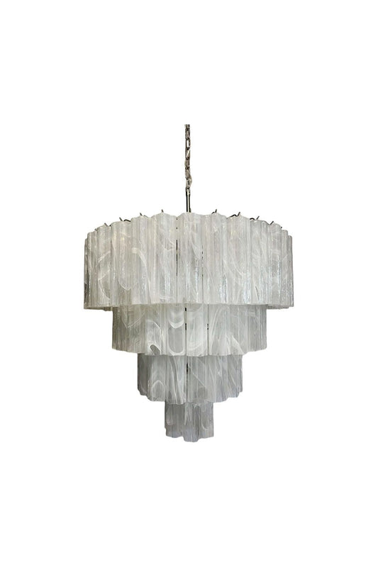 Art White Glass Tube Chandelier – 78 Pieces | morylighting