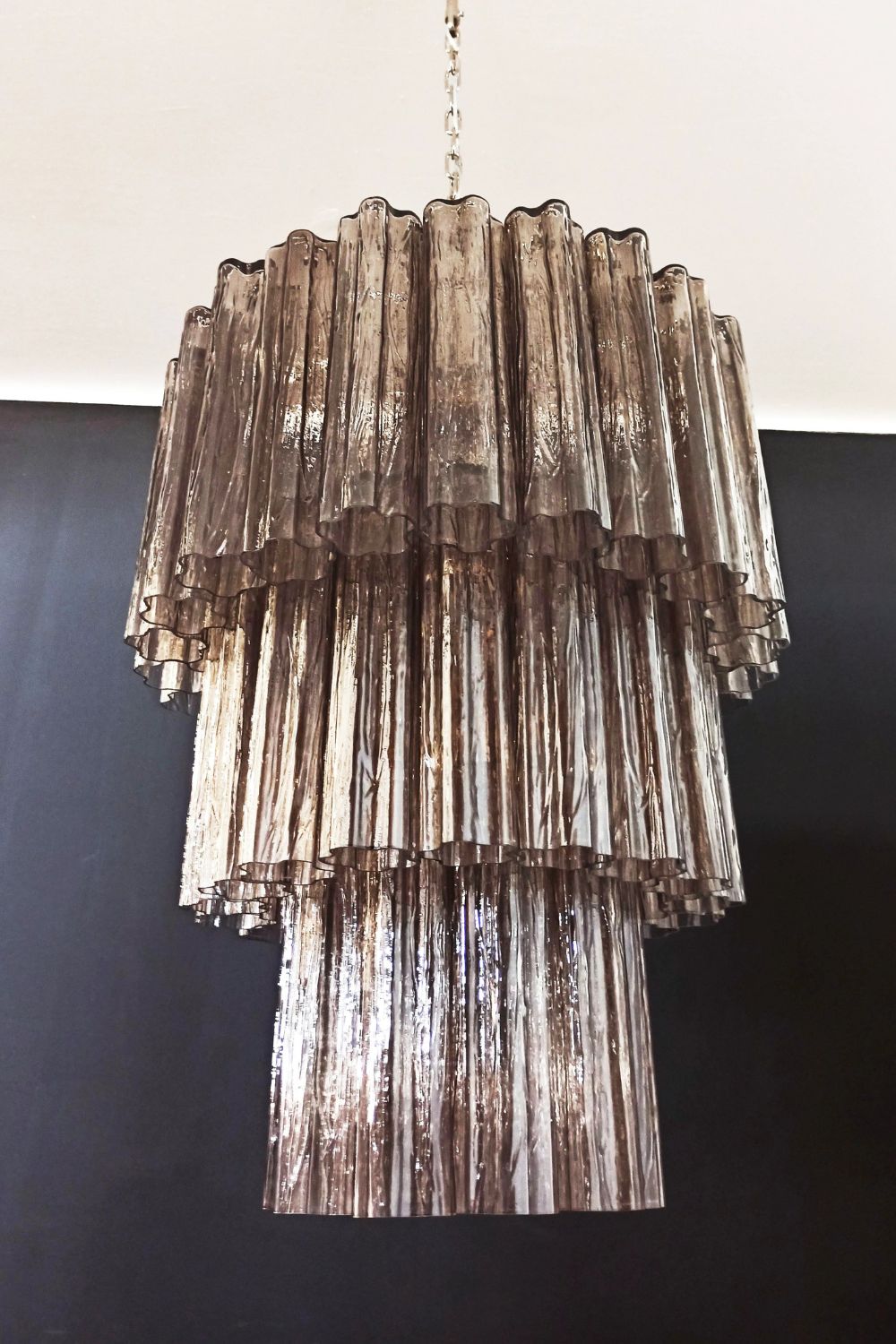 Art Smoked Glass Tube Chandelier - view 10 | morylighting