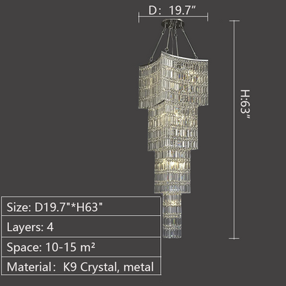 Morylighting Grand Tiered K9 Crystal Foyer Chandelier - Background Shot