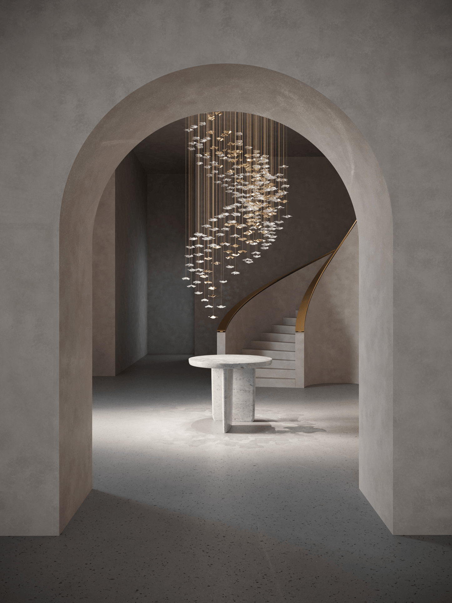Galaxy Tidal Art Glass Crystal Spiral Chandelier