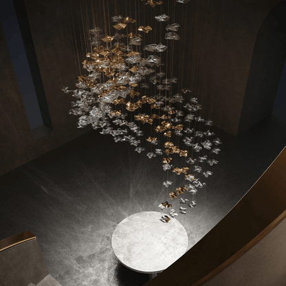Galaxy Tidal Art Glass Crystal Spiral Chandelier